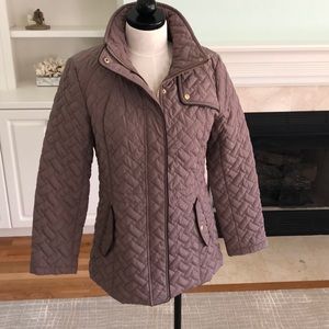 Cole Haan quilted jacket/ coat in Cashew